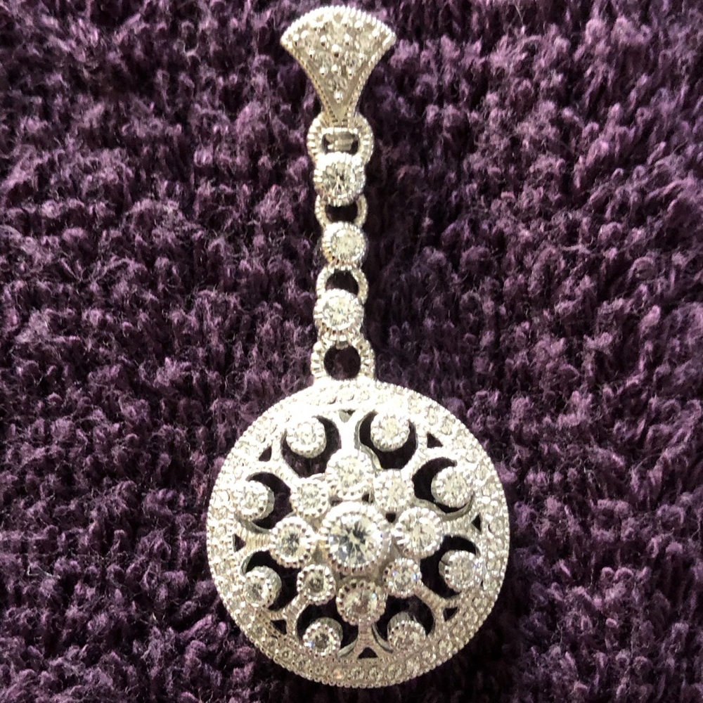 Sterling silver/ CZ drop enhancer pendant by Judith Ripka